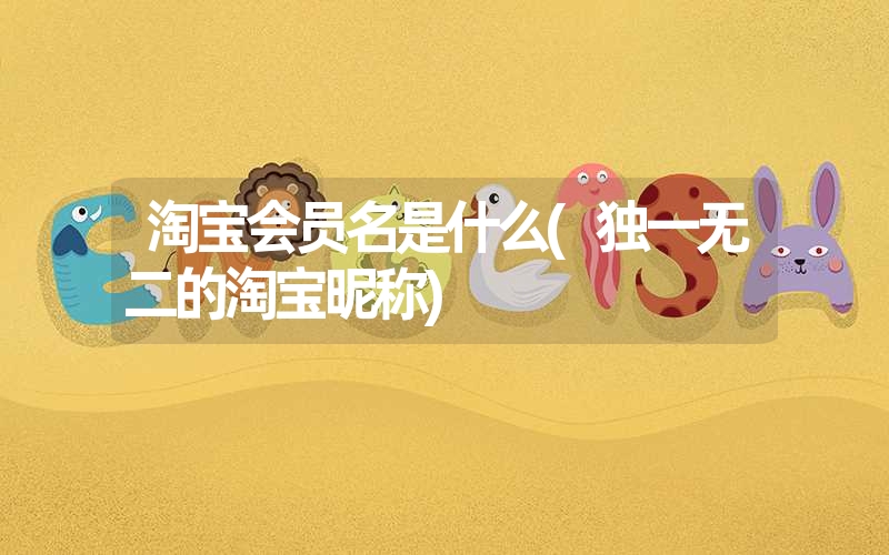 淘宝会员名是什么(独一无二的淘宝昵称) 淘宝会员名是什么(独一无二的淘宝昵称)