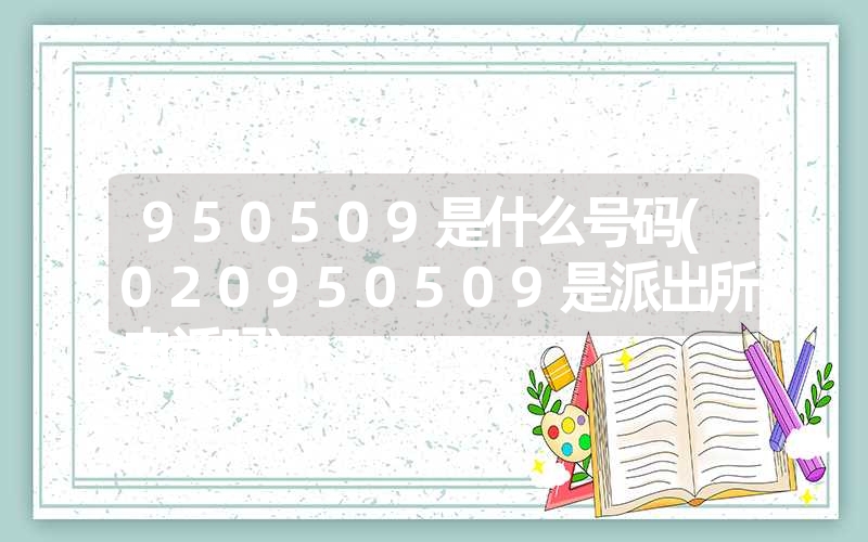 950509是什么号码(020950509是派出所电话吗) 950509是什么号码(020950509是派出所电话吗)