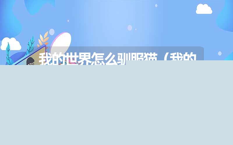 我的世界怎么驯服猫（我的世界驯服普通猫到豹猫详细教程）